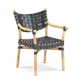 Canyon Leather And Rattan Chair